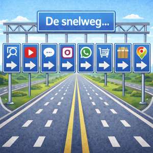 De snelweg  met verkeerde afritten