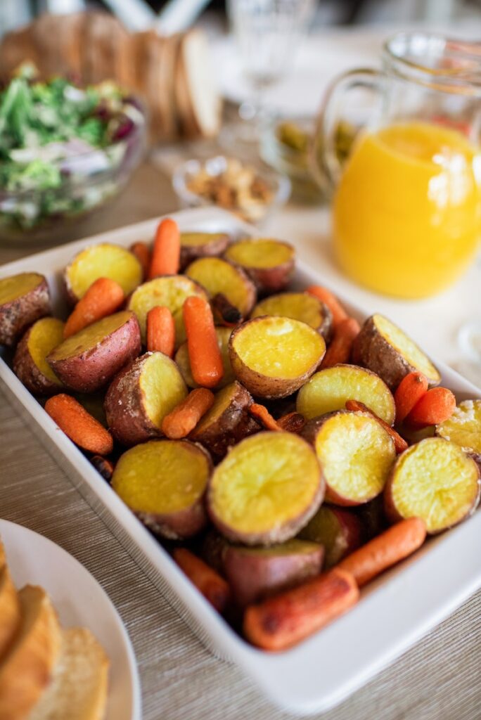 Close-Up Photo Of Potatoes On Ceramic Tray